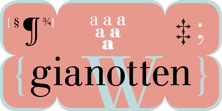 Пример шрифта Linotype Gianotten Pro Bold Italic